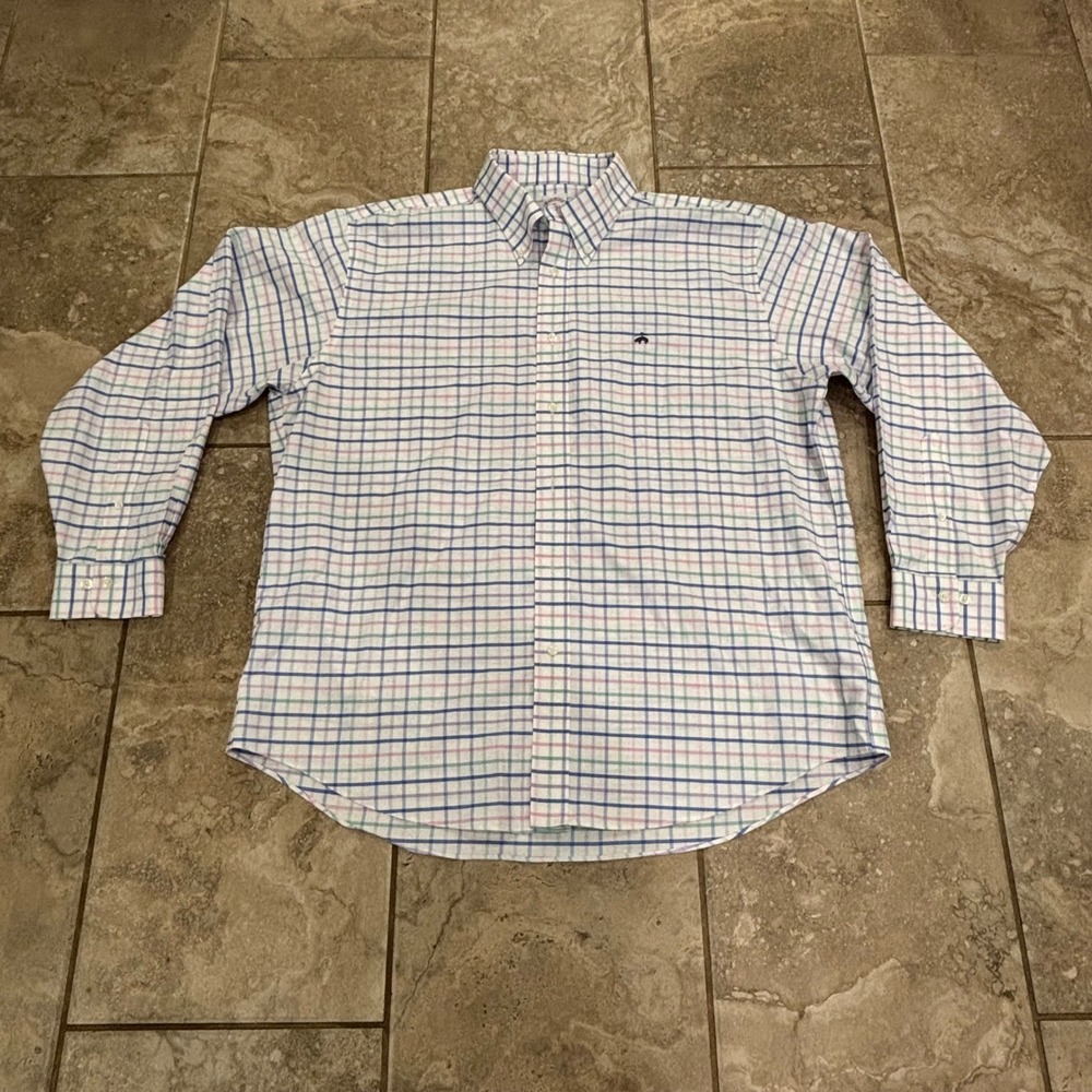 Brooks Brothers Mens XL Traditional‎ Non-Iron Stretch Tattersall Check Shirt - Picture 5 of 16